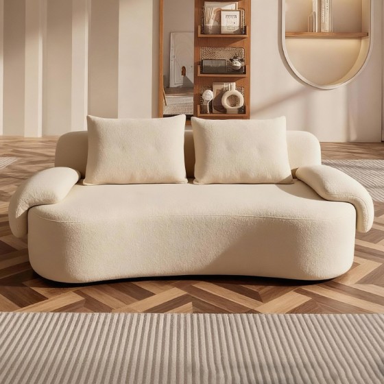 Lazy Fabric Full Sponge Vacuum Roll Pack Compressed Sofa, Straight Layout Viral Small Couch For Bedroom Living Room