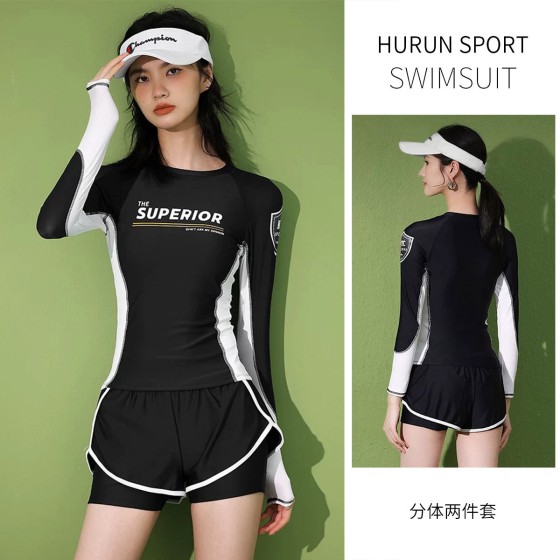 Couple Split Wetsuit Set for Men & Women, Long Sleeve Long Pants Jellyfish Skin, UV Protection Rash Guard for Snorkeling Surfing Hot Spring Swimming