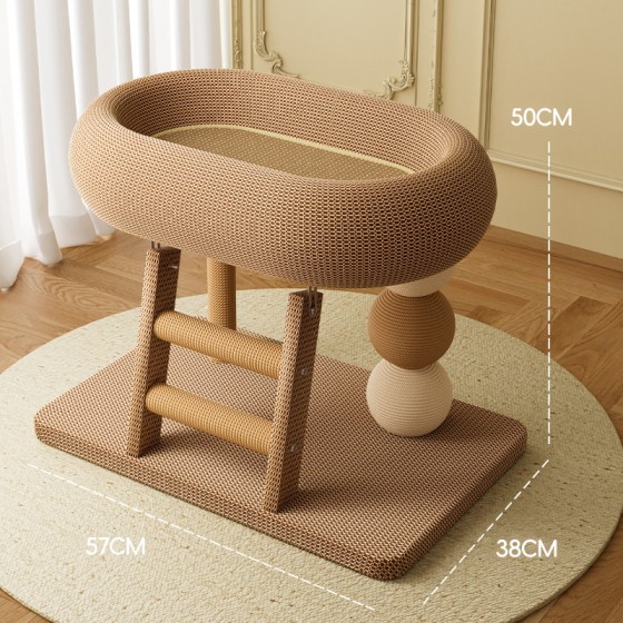 Self-amusing Cat Toy, Integrated Sisal Scratching Pad with Rest Platform, Durable Climbing Ladder for Fat Cats, Pet Supplies