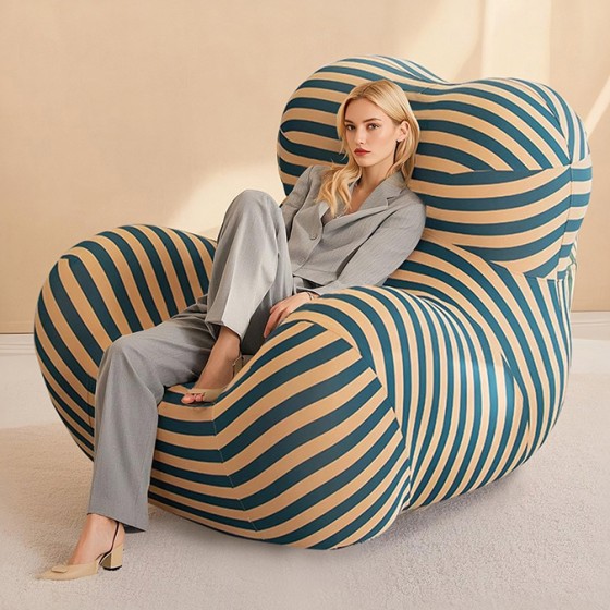 Fully Compressed Sponge "Mom’s Hug" Lazy Sofa, Single Designer Italian Style Irregular Shaped Leisure Accent Chair, Viral Internet Famous Couch